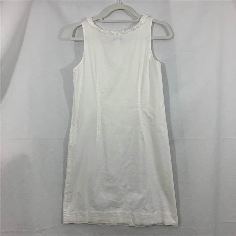 J. Crew Ruffle Shift Dress Size 2 White - Picture 2 of 5